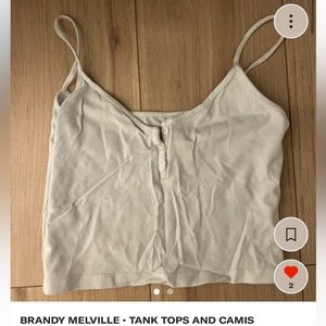 brandy melville white button up tank